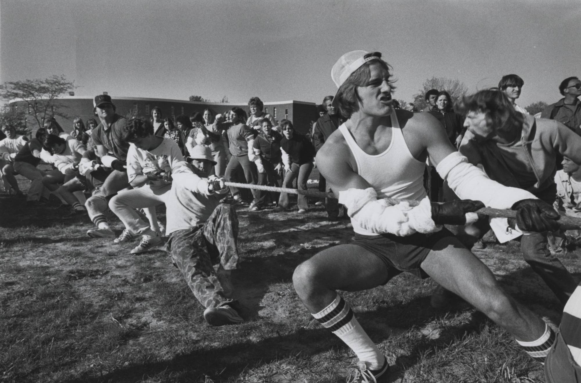 Students in a tug of war.